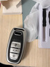 適用于2016款奧迪a4L a6l a8l a5 q5 a7鑰匙包套扣汽車(chē)鑰匙保護套扣殼智能遙控套殼 級光銀單鑰匙包 曬單實(shí)拍圖
