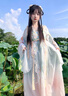 杜艷枝漢唐華韻原創(chuàng)漢服女【春晚嫣雨】唐制齊胸漢元素重工刺繡春夏日常 粉綠色五件套（春晚嫣雨） S 80-100斤 曬單實拍圖