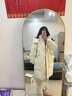 雅黛絲薇羽絨棉服女中長(cháng)款2025新款冬季時(shí)尚可拆卸帽加厚保暖棉襖棉衣外套 米白色 S 【建議80-105斤】 曬單實(shí)拍圖