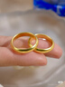 半粒越南沙金古法傳承戒指黃金色素圈磨砂實(shí)心閉口素圈指環(huán)送男女禮物 古法素圈條戒-6號 曬單實(shí)拍圖