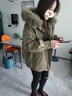 獨(dú)孤伽羅海寧派克服女獺兔毛可拆卸內(nèi)膽小個子外套2023新款加厚顯瘦皮草 綠色 (時尚) S (85斤115斤) 曬單實拍圖