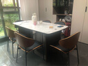 優(yōu)蒂斯北歐實木白蠟?zāi)編r板餐桌椅組合現(xiàn)代簡約全托底板胡桃色侘寂風(fēng)飯桌 餐桌+6伊姆斯，花色咨詢客服備注 1.6米 曬單實拍圖