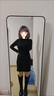 妙奕嘉黑色連衣裙女秋冬季新款裙子女裝高級(jí)感針織包臀裙配大衣打底純欲 純黑半高領(lǐng)褶皺包臀連衣裙 XL 【建議115-130斤】 曬單實(shí)拍圖