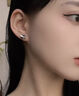 晗妤純銀四葉草耳釘999足銀女唯美簡(jiǎn)約輕奢小眾設(shè)計(jì)耳飾潮生日禮物 四葉草耳釘【配膠耳塞】 999純銀 曬單實(shí)拍圖