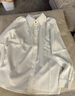 歐貝汐長(cháng)袖襯衫女2026春夏春秋季職業(yè)正裝鎖骨上衣心機扣氣質(zhì)襯衣女 白色 M 曬單實(shí)拍圖