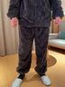 雅鹿珊瑚絨睡衣男冬季加絨加厚男士家居服套裝2024新款秋冬男款法蘭絨 NSJLY-KS17深灰雪花絨K字標男 L 男(100-130斤) 曬單實(shí)拍圖