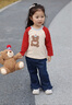 幼歌（YOUGE）【軟牛仔】嬰幼兒春季柔軟不褪色花邊喇叭牛仔褲百搭寬松 牛仔藍(lán) （66-90兩用襠） 90 cm 曬單實拍圖