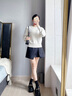 ELAND衣戀毛衣女純色簡(jiǎn)約圓領(lǐng)胸前印花長(zhǎng)袖舒適休閑上衣25春新款 象牙白/白色(39)Ivory S 曬單實(shí)拍圖