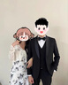 皮爾卡丹（pierre cardin）高端輕奢西服套裝男士新郎高定婚禮套裝塔士多宴會合唱團(tuán)西裝針織 黑色戧駁領(lǐng)【三件套】 2XL 140斤--150斤 曬單實(shí)拍圖