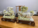 莫尼森  MOREISAN天然玉石藍(lán)田玉麒麟擺件工藝品客廳玄關(guān)酒柜辦公室喬遷開業(yè)禮品 一對麒麟 曬單實(shí)拍圖