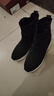 富貴鳥(niǎo)（FUGUINIAO）高幫襪子鞋女2024春秋新彈力布休閑鞋女加絨厚底保暖鞋女鞋子 黑色加絨FN0234/1168-1 39 曬單實(shí)拍圖