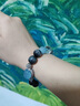 海藍(lán)寶石粉水晶手鏈女招財(cái)招桃花旺財(cái)旺事業(yè)黃發(fā)晶灰月光手串 鷹眼石+海藍(lán)寶 14cm 曬單實(shí)拍圖