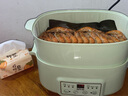 SPHE電燉鍋家用陶瓷隔水燉寶寶煮粥鍋嬰兒輔食鍋bb煲湯燕窩電燉盅 米白色雙層帶蒸籠（免看管上蒸下燉） 0.6L 曬單實(shí)拍圖