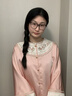 JK&JS【粉黛佳人】緞面提花 2025新款外套繡花上衣國(guó)風(fēng)新中式女裝 櫻草粉 S 曬單實(shí)拍圖
