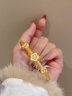 歐顏黃金拉絲小金花手鐲女士新款時(shí)尚999足金花朵金鐲子送女友禮物 黃金小金花手鐲訂金 曬單實(shí)拍圖