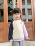 MQDMINI童裝女童衛(wèi)衣5A抑菌兒童衛(wèi)衣女孩撞色AB袖外出服 躲貓貓 曬單實拍圖