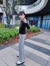 女童喇叭褲春夏2025新款兒童高腰牛仔褲修身洋氣大童女孩時髦褲子 藍(lán)色【春秋款】 160 曬單實拍圖