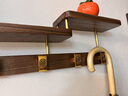 詩亭坊入戶掛衣架墻上創(chuàng)意墻壁掛衣鉤進(jìn)門玄關(guān)衣帽架鑰匙壁掛黑胡桃實(shí)木 黑胡桃木6鉤長70CM+雙層置物架 曬單實(shí)拍圖