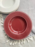 半物生活碗盤(pán)餐具釉下彩碗碟套裝喬遷之喜陶瓷碗筷碗具高級感飯碗盤(pán)子菜盤(pán) 巴洛克紅色10寸草帽盤(pán)單只裝 曬單實(shí)拍圖