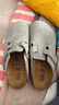 BIRKENSTOCK勃肯德國進口新品男女鼠尾草綠牛皮絨面革軟底Boston包頭拖鞋 鼠尾草綠窄版1029801 36 曬單實拍圖