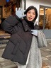 妍莉芬（yanlifen）羽絨棉服女冬季2025新款短款小個子羽棉襖絨服加厚洋氣棉衣外套女 百搭黑 M 【推薦105-120斤】 曬單實(shí)拍圖
