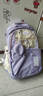 思儒霖書(shū)包女韓版ins高中生大容量少女百搭初中小學(xué)生減負寬肩帶雙肩包 紫色+零錢(qián)包+掛件 曬單實(shí)拍圖