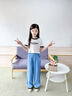 OVE女童裝時髦套裝洋氣夏季2025新款兒童大童短袖闊腿褲女孩夏裝炸街 9889白色+15026藍色 150 150cm 曬單實拍圖