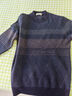 恒源祥100%羊毛衫男士半高領(lǐng)加厚條紋保暖毛衣15381691 深蘭 180/96A  曬單實(shí)拍圖