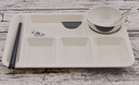 甜雅靜 密胺仿瓷多格分餐盤學(xué)?？觳捅P機(jī)關(guān)食堂商用餐具餐館公司厚餐盤 青何花加厚款四件套 曬單實拍圖