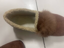 斷碼清倉品牌鞋冬季款加絨豆豆鞋女保暖一腳蹬加厚毛毛鞋平底單鞋 棕色 39 (245mm) 曬單實(shí)拍圖