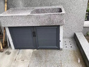 大理石水池家用陽(yáng)臺(tái)花崗巖水槽戶外庭院一體石頭洗手盆加裝鋁柜門 120×50×82+砂灰格柵柜門 曬單實(shí)拍圖