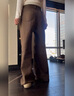 NEW OR MODE日系復(fù)古微喇牛仔褲男秋冬潮牌vibe高街褲子痞帥闊腿寬松直筒長(zhǎng)褲 深棕色 XL 曬單實(shí)拍圖