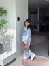 俠客小龜女童套裝春季2025新款兒童時髦蕾絲花邊衛(wèi)衣洋氣闊腿褲大童兩件套 粉色 140 曬單實拍圖