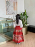 明月歸兒童馬面裙女童漢服春秋中國風(fēng)2025新款小女孩古風(fēng)唐裝新中式服裝 紅袖上衣+兔馬面裙+原版項鏈 140 曬單實(shí)拍圖