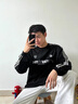 肯奈迪長袖休閑上衣男外套秋冬重磅三條杠無帽圓領(lǐng)寬松打底衛(wèi)衣 黑色-無領(lǐng)衛(wèi)衣-三杠袖 XL 【170-180cm】 曬單實拍圖