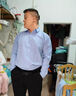 妄潮胖子大碼長(cháng)袖襯衫男士韓版修身免燙商務(wù)正裝襯衣男純色短袖襯 【高質(zhì)量涼爽短襯】粉色 XL 建議體重115-125斤 曬單實(shí)拍圖