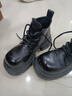 奧古獅登（Agsdon）馬丁靴女冬新款大頭短筒粗跟靴子女英倫風(fēng)工裝短靴 644099 黑 38 曬單實(shí)拍圖