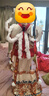 安妮優(yōu)兒漢服女童拜年服冬季加厚兒童過(guò)新年喜慶衣服秋冬裝 紅色 120 曬單實(shí)拍圖