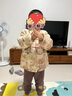 戴維貝拉（DAVE＆BELLA）男寶寶長褲套裝新年中國風兒童漢服男童衣服小童加絨棉衣兩件套 赤灰橘【現(xiàn)貨】 120 cm（建議身高110-120cm） 曬單實拍圖