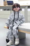 迪士尼（Disney）男童春裝運(yùn)動(dòng)套裝2025新款酷帥男孩春秋款外套韓版痞帥兒童兩件套 灰色 100 cm(100cm) 【建議身高95cm左 曬單實(shí)拍圖