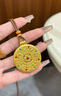 中國黃金（CHINA GOLD）黃金項鏈男女款足金八寶羅盤吊墜飾品情人節(jié)生日禮物送女友愛人 八寶羅盤項鏈【棕繩】約3.55g 曬單實拍圖