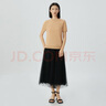 哥弟真的好（GIRDEAR）女裝簡(jiǎn)約圓領(lǐng)短袖醋酸T恤針織衫女A301279 卡其 M (3碼) 曬單實(shí)拍圖