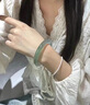 玉貝莎（YUBEISHA）天然手鐲高冰半山水玉髓手鐲漸變青玉鐲子油青色翡翠色手鐲女 半山水 62mm 130-145斤 曬單實(shí)拍圖