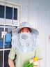 FOX.G防曬帽女遮陽(yáng)帽漁夫帽太陽(yáng)帽戶(hù)外帽子夏季遮臉面罩大帽檐寬檐帽 雪紡透氣面罩遮陽(yáng)帽藍色 曬單實(shí)拍圖