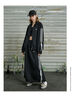 UNIFREE【秋裝新品】UNIFREE黑色美式三條杠女外套蕾絲拼接復(fù)古寬松夾克 黑色外套 M 曬單實拍圖