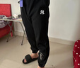 NEWERSISER美式潮牌休閑褲子男女秋冬季彈力寬松大碼加絨衛褲青少年束腳長(cháng)褲 黑色（NE01） XL （推薦體重125-145斤） 曬單實(shí)拍圖