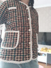 奉孝媽媽冬裝小棉襖加厚羊羔絨短款中老年人女裝花棉衣外套棉服秋冬季 曬單實(shí)拍圖