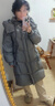 紅袖高端保暖羽絨服冬季2024新款女裝插肩袖雙拉鏈立領(lǐng)連帽休閑長(cháng)外套 灰060 XS 曬單實(shí)拍圖