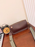 ROCKLAND美國Rockland真皮包包女斜挎小挎包2024新款單肩高級感時(shí)尚百搭 咖啡色 曬單實(shí)拍圖