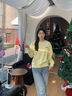哈吉斯（HAZZYS）女裝 春季女上衣【PHIZ系列】活力休閑落肩寬松圓領(lǐng)衛(wèi)衣 黃色YL M (160/84A 38) 曬單實拍圖